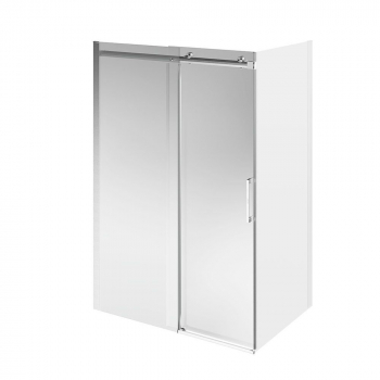 Душевая дверь CRISTALLO, раздвижная с функцией soft close, 140х210, брашированный никель, уп-ка 1/2