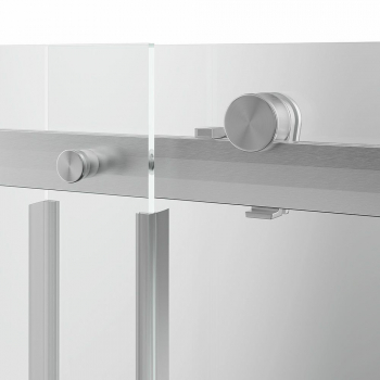 Душевая дверь CRISTALLO, раздвижная с функцией soft close, 140х210, брашированный никель, уп-ка 1/2