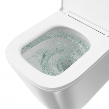 Унитаз Кубо Торнадо подвесной с системой смыва торнадо с крепежом и сиденьем, белый глянцевый