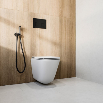 Унитаз Кубо Торнадо подвесной с системой смыва торнадо с крепежом и сиденьем, белый глянцевый