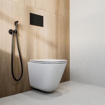 Унитаз Кубо Торнадо подвесной с системой смыва торнадо с крепежом и сиденьем, белый глянцевый