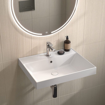 Раковина CUBO подвесная\мебельная 60, белая глянцевая