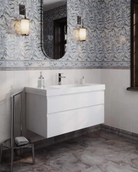 Тумба CUBO подвесная с ящиками 100, белая матовая