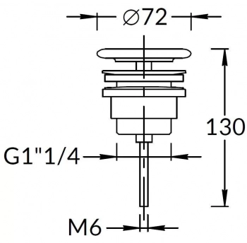 Донный клапан фиксированный с керамической крышкой