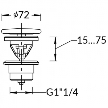 Донный клапан клик-клак для раковины с керамической крышкой, белый глянцевый