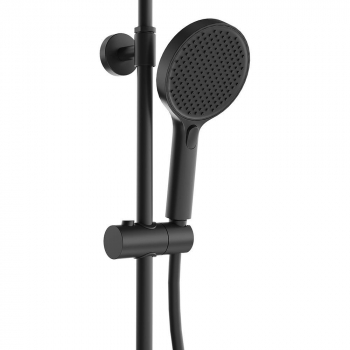 Душевая колонна FONTE на 3 потока с фикс.изливом с термостатическим смесителем, черный матовый