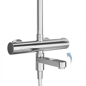 Душевая колонна FONTE на 3 потока с пов.изливом с термостатическим смесителем, хром
