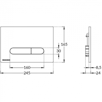 Кнопка управления для скрытых систем инсталляции PRO, черный матовый