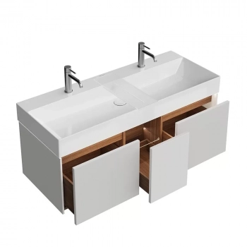 Тумба GRANDE подвесная 120, 3 ящика, архитектурный серый