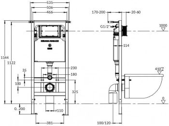 Скрытая система инсталляции для подвесного унитаза