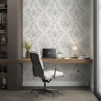 Обои виниловые Эдем мотив, серый светлый