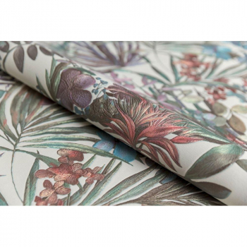 Обои KERAMA MARAZZI арт.KM5903 Джангл мотив, светлый цветной виниловые на флизелиновой основе 10,05м x 1,06м