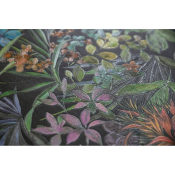 Обои KERAMA MARAZZI арт.KM5905 Джангл мотив, чёрный цветной виниловые на флизелиновой основе 10,05м x 1,06м