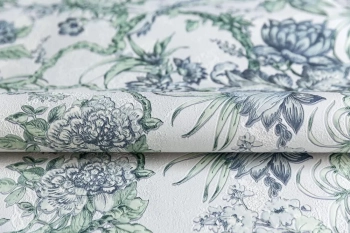 Обои виниловые Азулежу мотив, светло-голубой