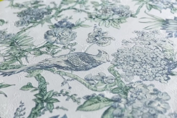 Обои виниловые Азулежу мотив, светло-голубой