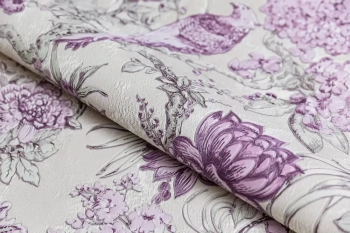 Обои виниловые Азулежу мотив, бежево-фиолетовый