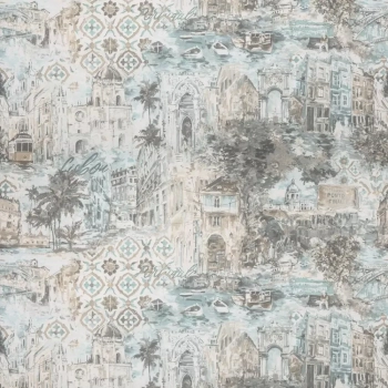 Обои виниловые Впечатление мотив, голубой