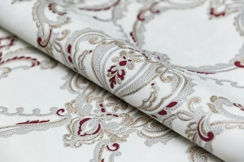 Обои виниловые на флизелиновой основе Ориент мотив, белый красный