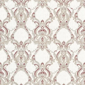 Обои виниловые на флизелиновой основе Ориент мотив, белый красный