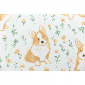 Обои виниловые Уик-энд мотив, жёлто-зелёный корги