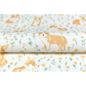 Обои виниловые Уик-энд мотив, жёлто-зелёный корги