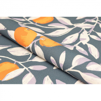 Обои виниловые Шафран мотив, синий, апельсины