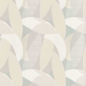 Обои виниловые Шафран мотив, бежевый, серый, листья