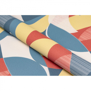 Обои виниловые Шафран мотив, разноцветный, синий, листья