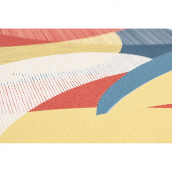 Обои виниловые Шафран мотив, разноцветный, синий, листья