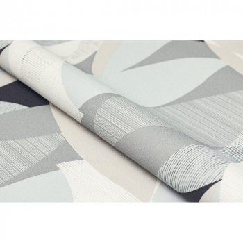 Обои виниловые Шафран мотив, черный, листья