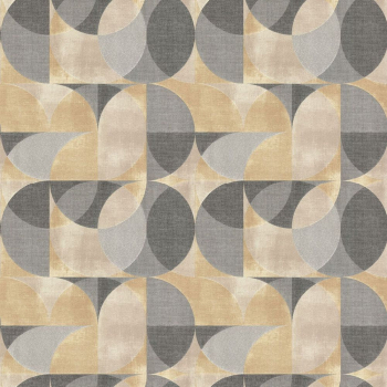 Обои виниловые Шафран мотив, черный, круги