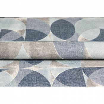 Обои виниловые Шафран мотив, синий, круги