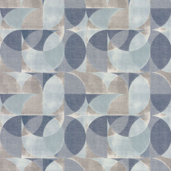 Обои виниловые Шафран мотив, синий, круги