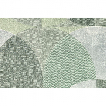 Обои виниловые Шафран мотив, зелёный, круги