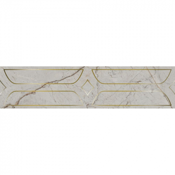 Бордюр Ифран серый светлый глянцевый обрезной 60x14,5x0,9