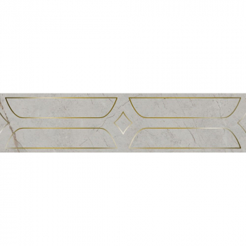 Бордюр Ифран серый светлый глянцевый обрезной 60x14,5x0,9