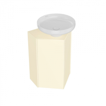 Тумба-модуль CARAVAN под раковину со столешницей без боковин, подвесная 50, push, сливочная матовая