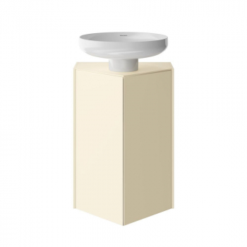 Тумба-модуль CARAVAN под раковину со столешницей без боковин, подвесная 50, push, сливочная матовая