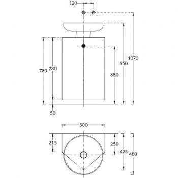 Тумба-модуль CARAVAN под раковину со столешницей без боковин, подвесная 50, марокканский гранатовый