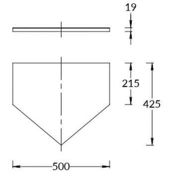 Столешница без выреза для тумбы-модуля CARAVAN 50, сливочная матовая