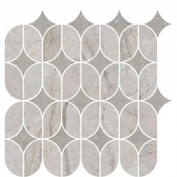 Декор Ифран наборный серый светлый глянцевый обрезной 30x32,5x0,9