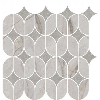 Декор Ифран наборный серый светлый глянцевый обрезной 30x32,5x0,9