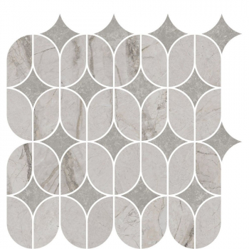 Декор Ифран наборный серый светлый глянцевый обрезной 30x32,5x0,9