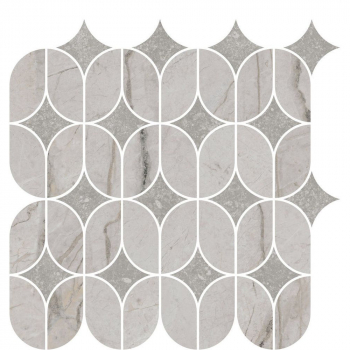 Декор Ифран наборный серый светлый глянцевый обрезной 30x32,5x0,9