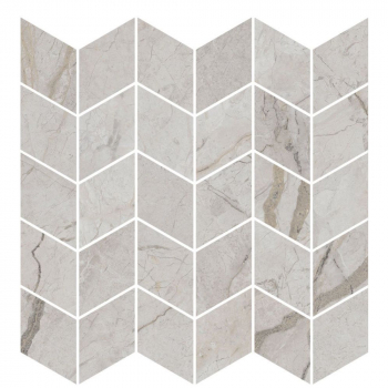 Декор Ифран мозаичный серый светлый глянцевый обрезной 30x31,2x0,9