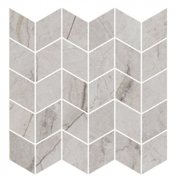 Декор Ифран мозаичный серый светлый глянцевый обрезной 30x31,2x0,9