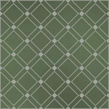 Декор Бахия 1 зелёный глянцевый 9,8x9,8x0,7