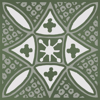 Декор Бахия 2 зелёный глянцевый 9,8x9,8x0,7