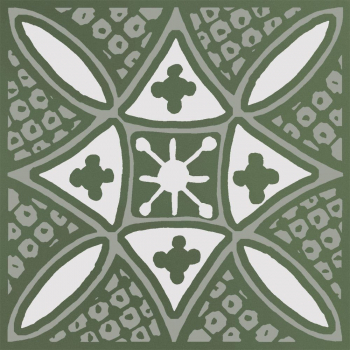 Декор Бахия 2 зелёный глянцевый 9,8x9,8x0,7