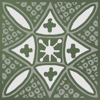 Декор Бахия 2 зелёный глянцевый 9,8x9,8x0,7